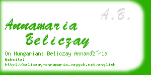 annamaria beliczay business card